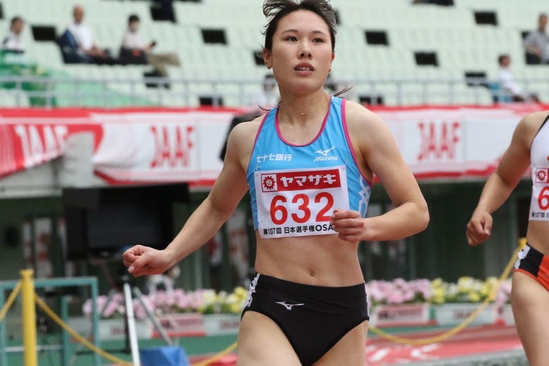 【第107回日本選手権】女子100m予選4組　1着は松本沙耶子