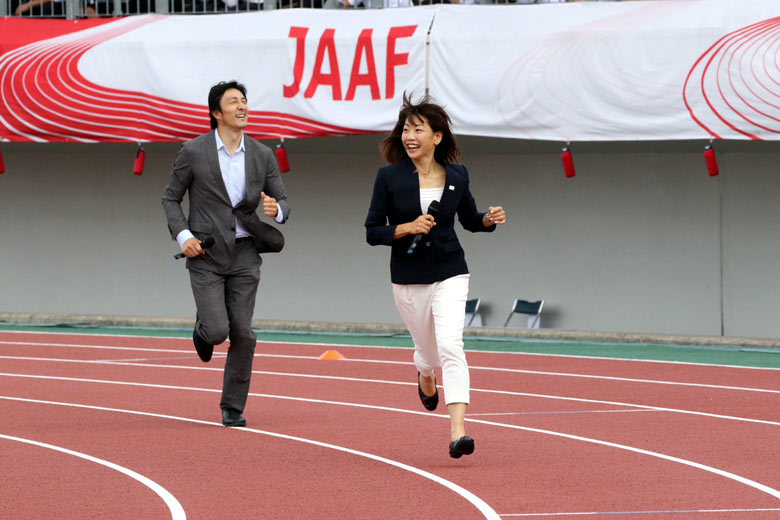 朝原宣治さん・高橋尚子さんの両アンバサダーも４００ｍ走を披露