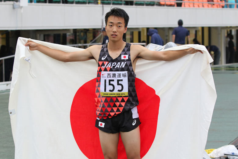 男子100m決勝、宮本大輔選手（東洋大）は10秒35（＋0.6）で2位