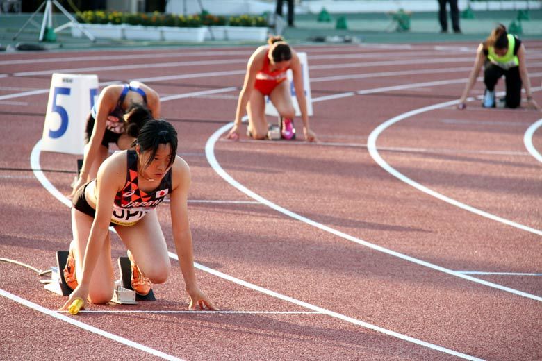 女子4×100ｍR、日本は45秒94で2位に