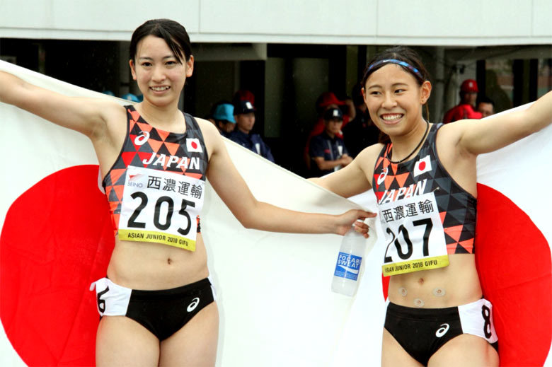 女子400mH決勝、優勝を飾った吉田佳純選手（駿河台大）