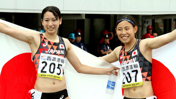 女子400mH決勝、優勝を飾った吉田佳純選手（駿河台大）