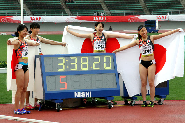 女子4×400ｍRは大会新記録で日本チームが優勝！