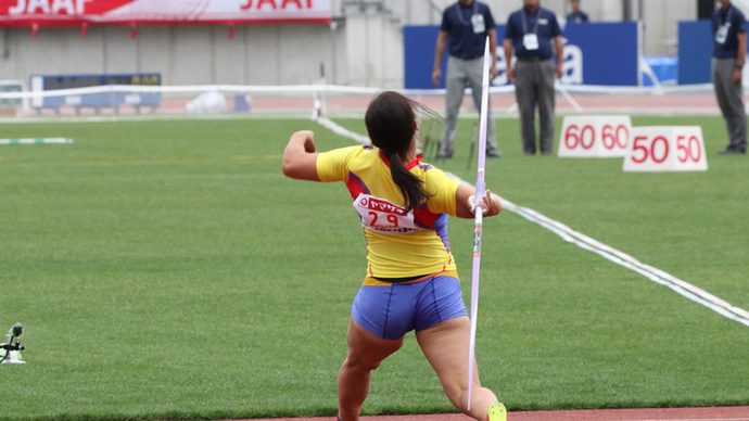 女子やり投が熱戦中！