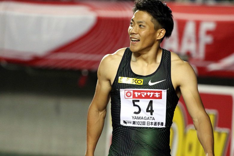 男子100mを制したのは山縣亮太！