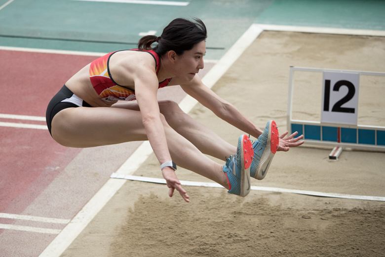 女子三段跳の1位の坂本絵梨！