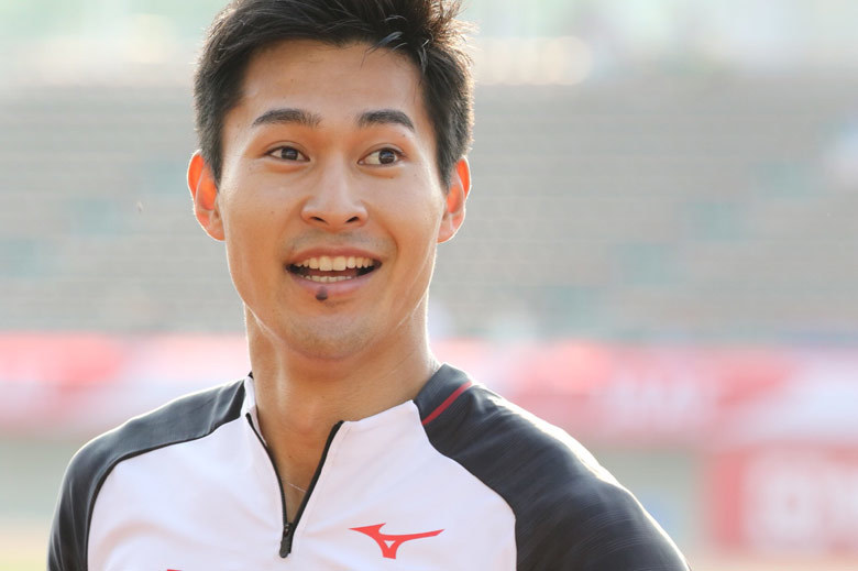 男子200m決勝で優勝した飯塚翔太