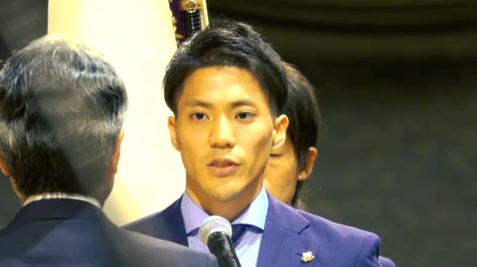 【アジア大会】日本代表選手団・主将の山縣亮太、陸上競技・男子主将の右代啓祐が結団式で決意表明