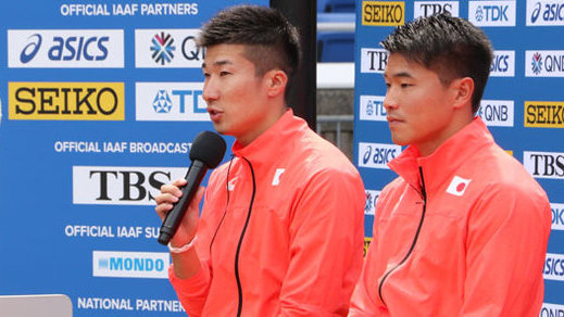 【世界リレー横浜】世界リレー前日会見でコメントする桐生祥秀選手