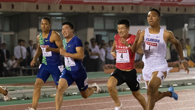 注目の100ｍを制したのはサニブラウン！