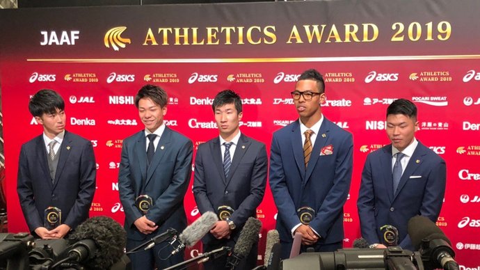 【日本陸連アスレティックス・アワード2019】優秀選手賞　男子4×100mリレー日本代表（多田修平、白石黄良々、桐生祥秀、サニブラウン アブデルハキーム、小池祐貴）