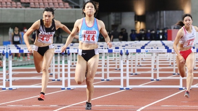 準決勝2組は青木益未がトップ通過【女子100mH】