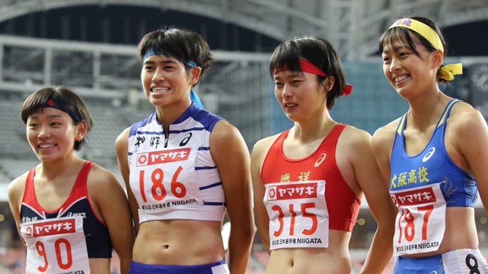 決勝に進出した4人の高校生【女子100m】