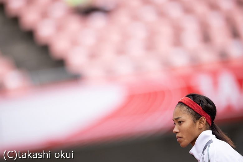 女子走高跳競技前の津田シェリアイ【女子走高跳】