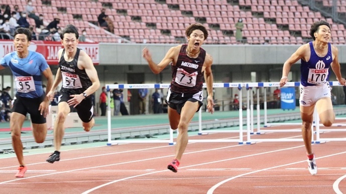 1着で駆け抜けた金井大旺【男子110ｍH】