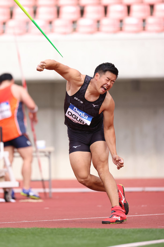 【サトウ食品日本GPシリーズ新潟大会】Denka Athletics Challenge Cup 2021：男子やり投決勝は小椋健司が優勝