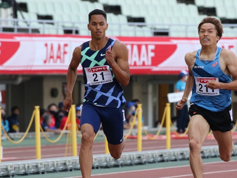 ケンブリッジ飛鳥は男子100m予選5組を1位通過