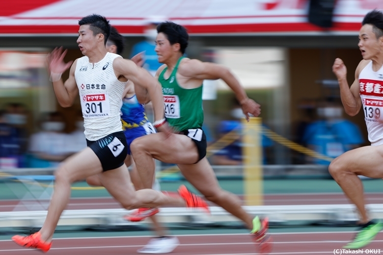 先頭で駆け抜ける桐生祥秀【男子100m】