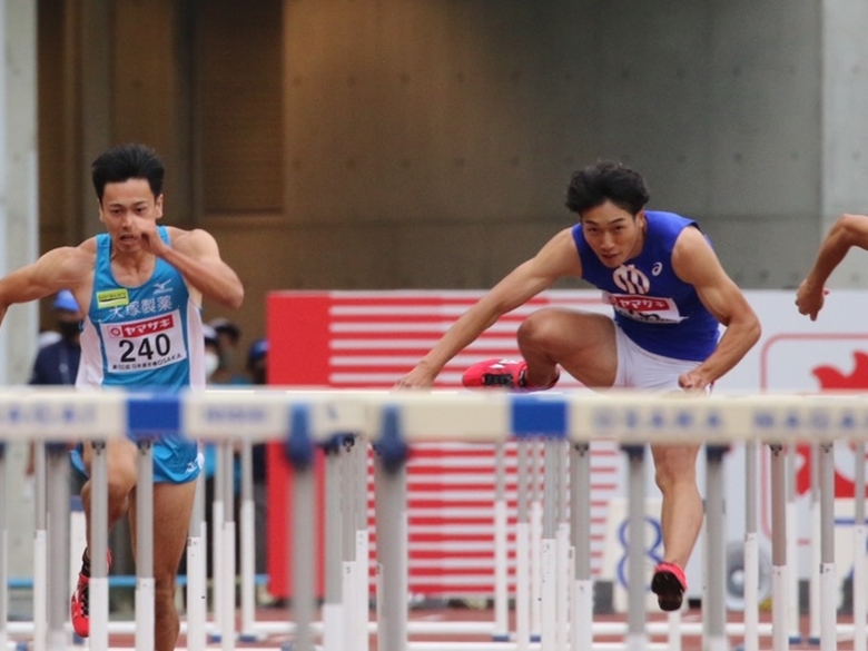 泉谷は予選3組トップで突破【男子100mH】