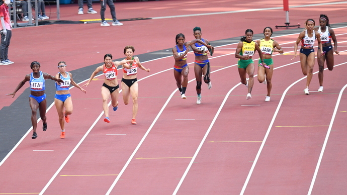 【東京オリンピック】女子4×100mリレー予選・青山華依／兒玉芽生／齋藤愛美／鶴田玲美