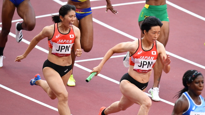 【東京オリンピック】女子4×100mリレー予選・青山華依／兒玉芽生／齋藤愛美／鶴田玲美