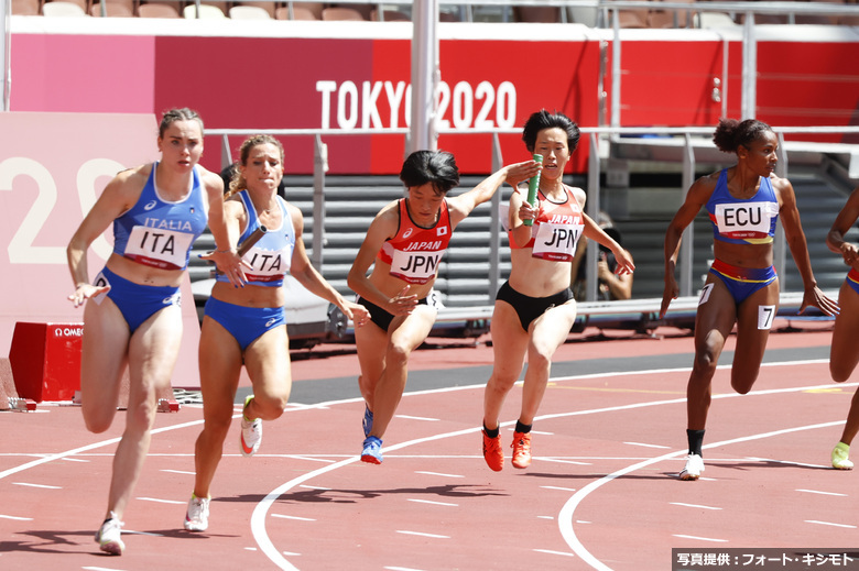 【東京オリンピック】女子4×100mリレー予選・青山華依／兒玉芽生／齋藤愛美／鶴田玲美