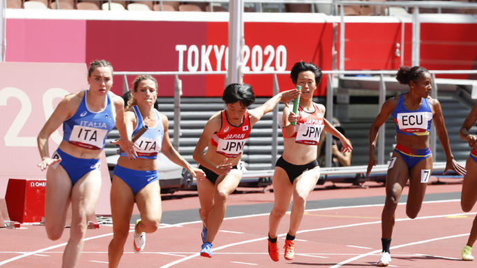 【東京オリンピック】女子4×100mリレー予選・青山華依／兒玉芽生／齋藤愛美／鶴田玲美