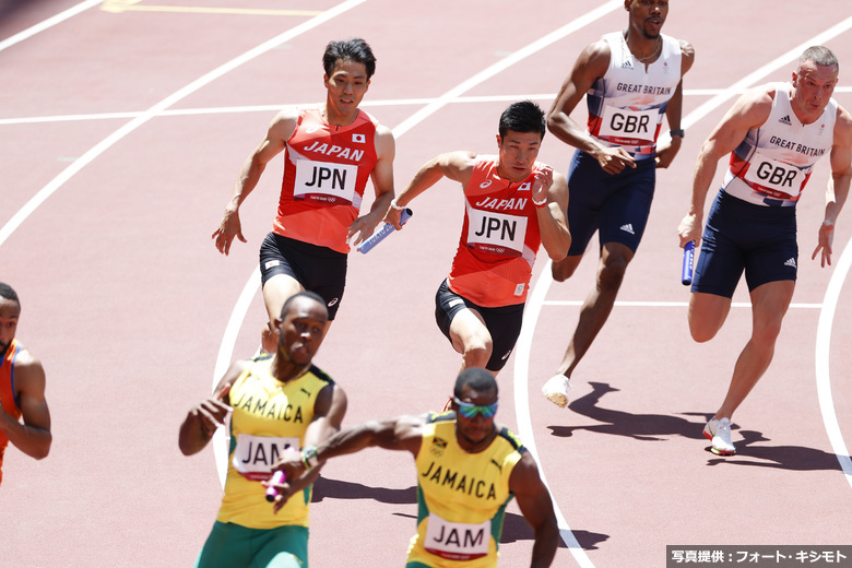 【東京オリンピック】男子4×100mリレー予選・多田修平／山縣亮太／桐生祥秀／小池祐貴