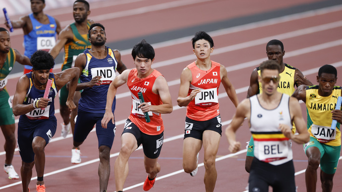 【東京オリンピック】男子4×400mリレー決勝・伊東利来也／川端魁人／佐藤拳太郎／鈴木碧斗