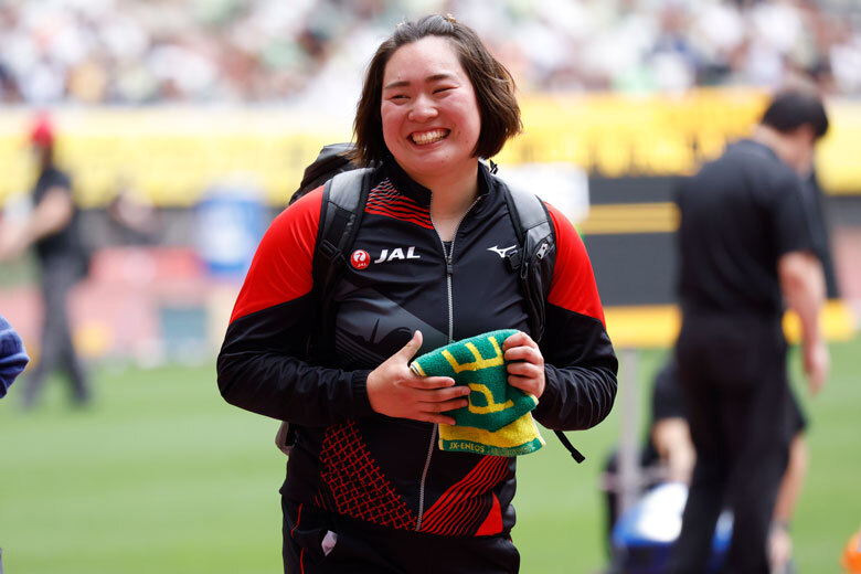 【セイコーゴールデングランプリ2022】女子やり投、笑顔を見せる北口榛花選手