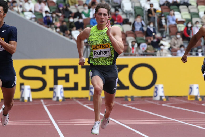 【セイコーゴールデングランプリ2022】男子100m予選、Heat2はローハン・ブラウニング選手が1着でフィニッシュ