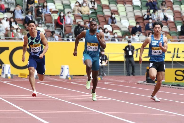 【セイコーゴールデングランプリ2022】男子100m予選Heat 1優勝はクリスチャン・コールマン選手