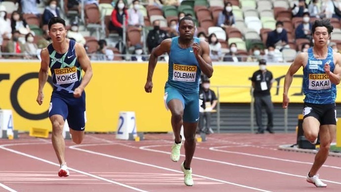 【セイコーゴールデングランプリ2022】男子100m予選Heat 1優勝はクリスチャン・コールマン選手