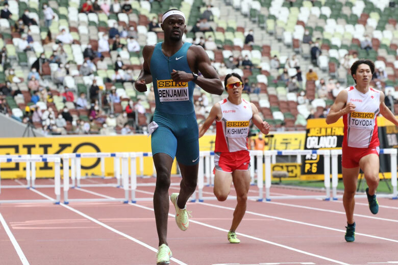 【セイコーゴールデングランプリ2022】男子400mハードル、東京オリンピック2位のライ・ベンジャミン選手が優勝