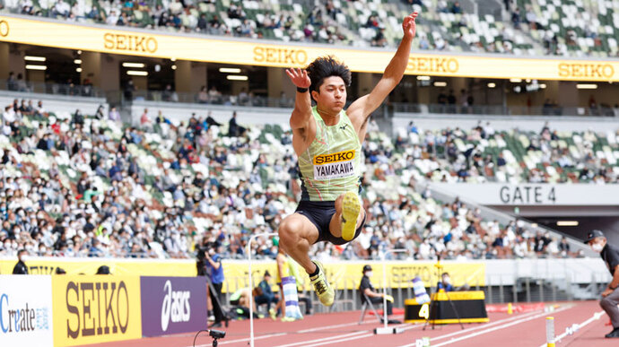 【セイコーゴールデングランプリ2022】男子走幅跳、山川夏輝選手が優勝！