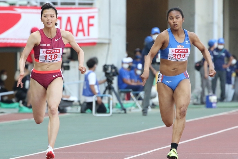 予選5組1着は青山華依【女子100m】