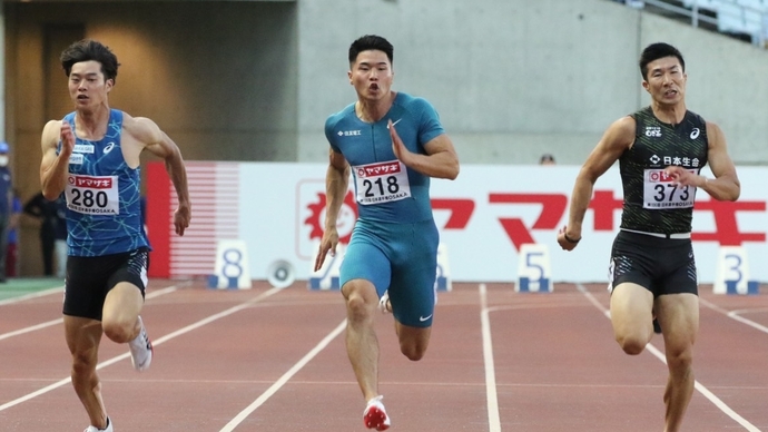 小池祐貴が準決勝1組をトップ通過【男子100m】