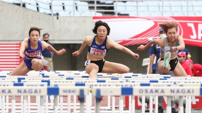 芝田愛花が予選3組を制して今夜の準決勝へ【女子100mH】