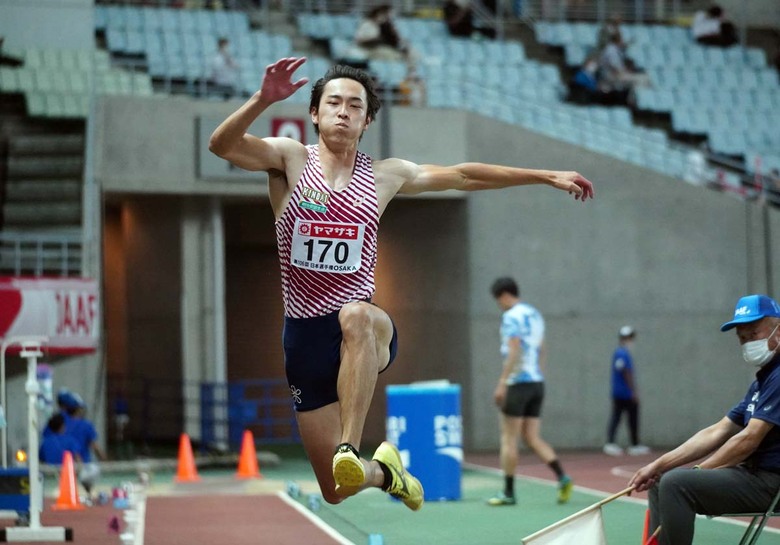 6本目の試技で優勝を決めた伊藤陸【男子三段跳】