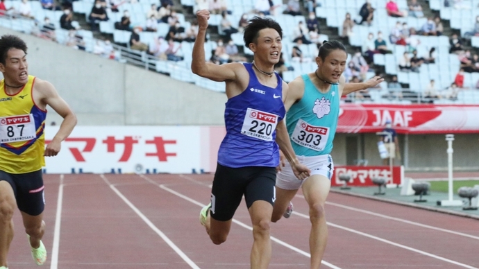 接戦を制したのは上山紘輝！【男子200ｍ】