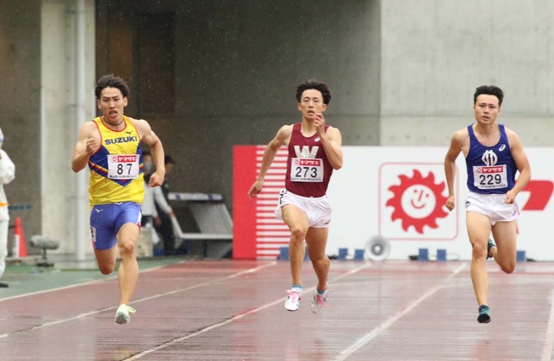 雨中の予選2組は鈴木涼太が1着【男子200m】