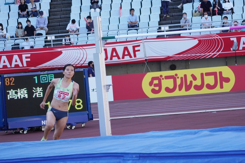 1m76を唯一クリアした髙橋渚が初優勝【女子走高跳】