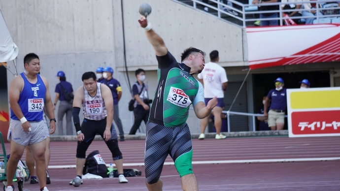 村上輝が自己ベストで初優勝【男子砲丸投】