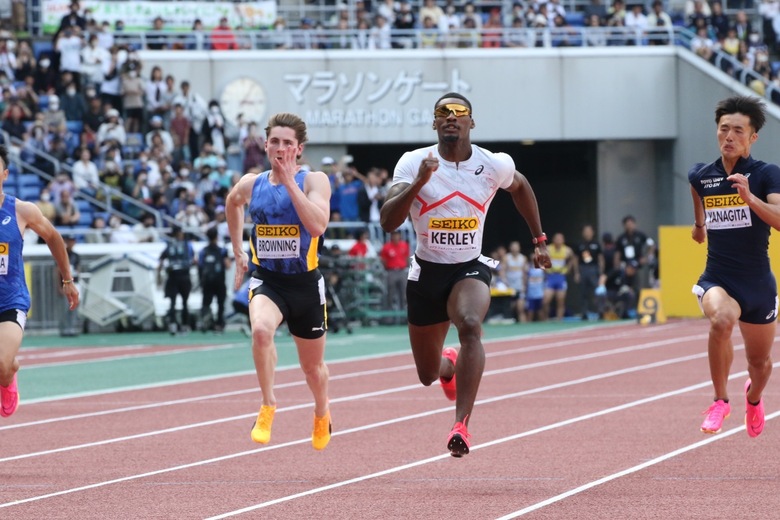 【セイコーGGP】男子100m予選1組：フレッド　カーリー（アメリカ）が制す