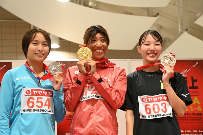 【第107回日本選手権】女子100m　表彰式