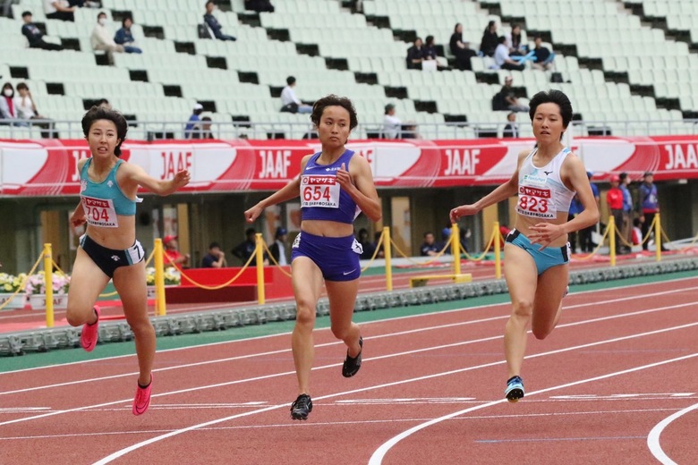 【第107回日本選手権】女子100m準決勝2組　御家瀬 緑が1着、他3名決勝に進む