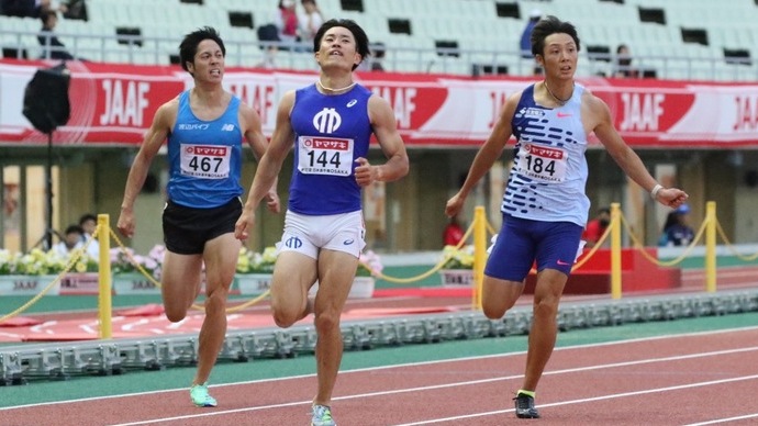 【第107回日本選手権】男子200ｍ予選2組　宇野勝翔が自己ベスト更新、1着でフィニッシュ