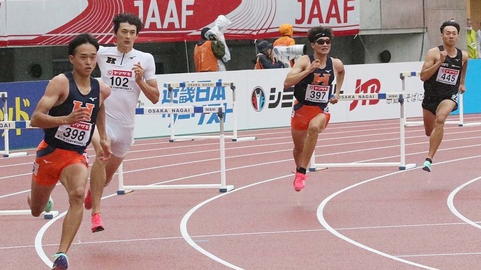 【第107回日本選手権】男子400mH 予選2組 井之上駿太（法政大）が1位で決勝へ