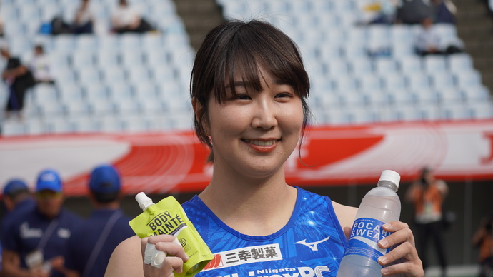 【第107回日本選手権】女子砲丸投優勝　郡菜々佳（新潟アルビレックスRC・新潟）コメント