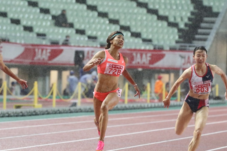 【第107回日本選手権】女子100m　君嶋愛梨沙が11秒59で大会2連覇を飾る